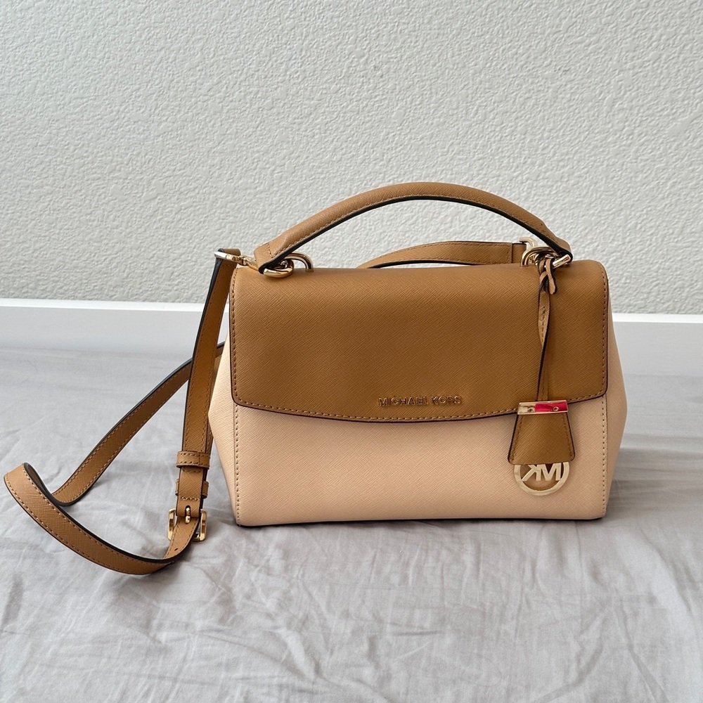Michael Kors Brown and Cream Satchel
